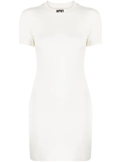Logo-print short-sleeve mini dress